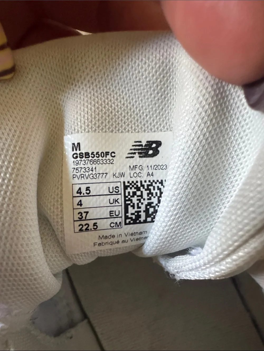 New Balance 550 White & Light Blue Sneaker - Picture 3 of 5